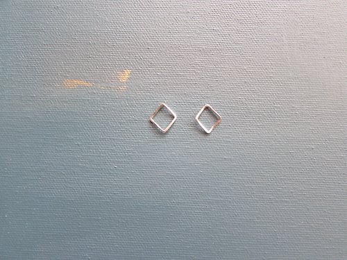 Day Life 經典幾何系列-優雅的菱形純銀耳環