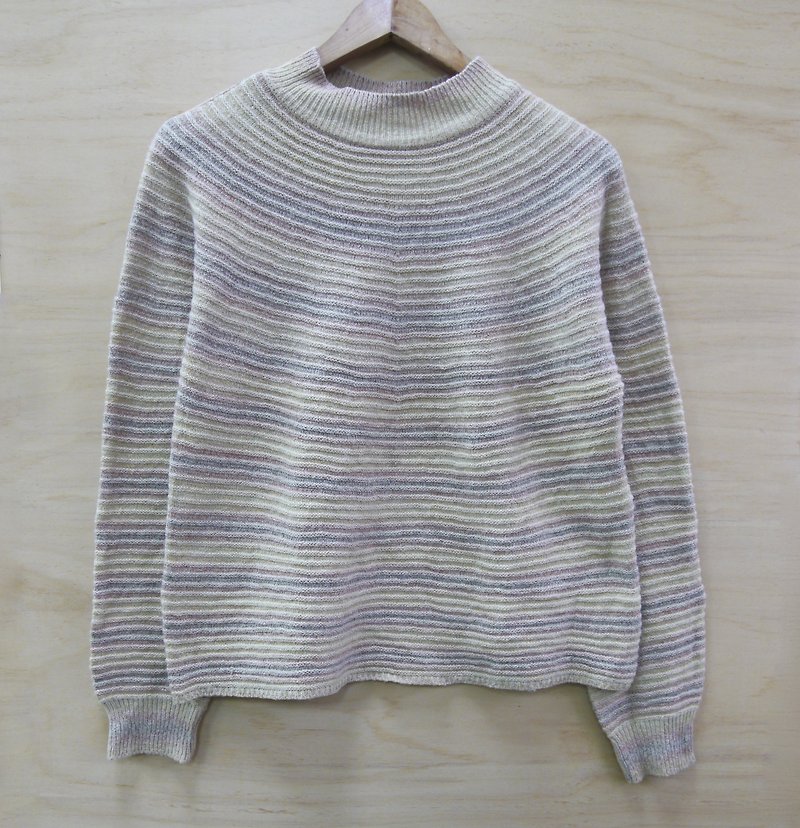 FOAK vintage Japanese psychedelic ring line sweater - สเวตเตอร์ผู้หญิง - เส้นใยสังเคราะห์ หลากหลายสี