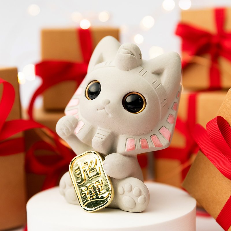 [Out of stock] Lucky Cat Lucky Cat Cement Diffusing Stone Exchange Gift - Fragrances - Cement Gray