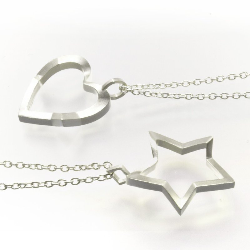 Transmotif NSH-M Star-Heart Transformation Silver Necklace Matte Finish 1 Piece