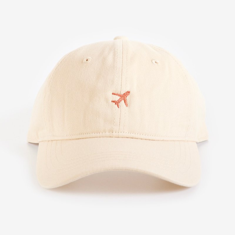 小飛機棒球帽 - 帽子 - 棉．麻 白色