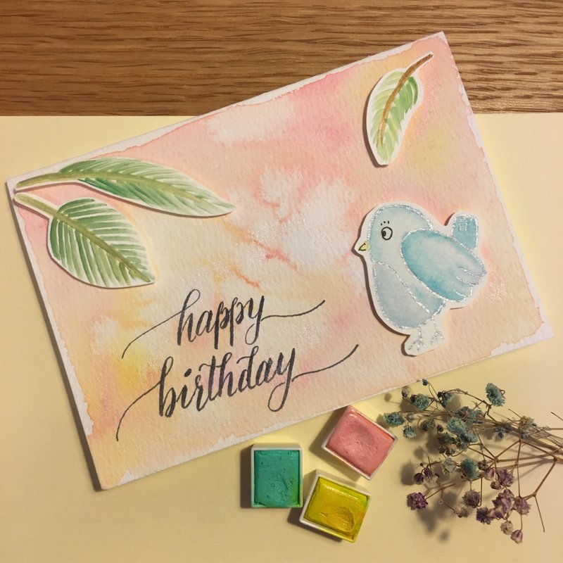 Handmade Happy Birthday Card - การ์ด/โปสการ์ด - กระดาษ 