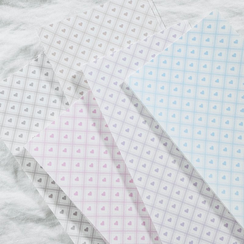 Check heart pattern Stickers - 貼紙 - 其他材質 