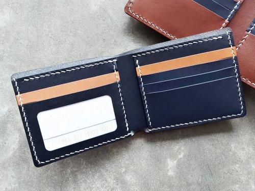 港產皮革｜Leatherism Handmade Products 拼色5咭位相片短夾 好好縫 皮革材料包 情侶 皮夾 義大利植鞣 DIY