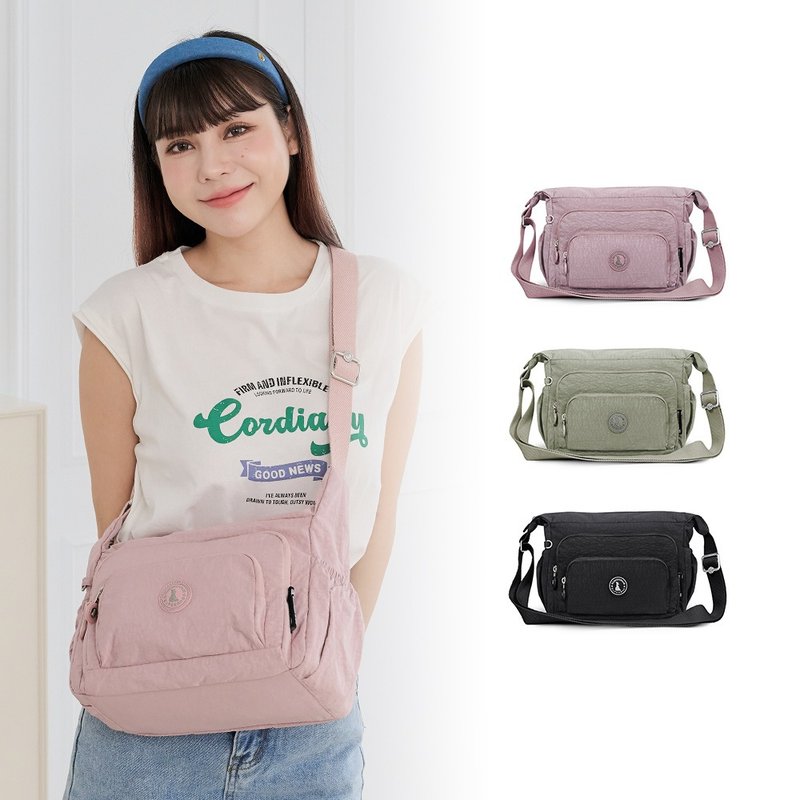 [Simple and lightweight] Honey Diary - Light Travel multi-layer storage crossbody bag - three colors in total - Messenger Bags & Sling Bags - Nylon Multicolor