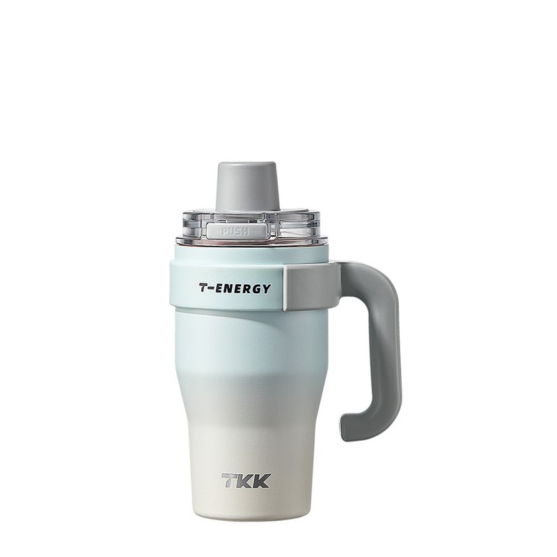 【TKK】T-One 彈蓋冰壩杯 316不鏽鋼x陶瓷噴塗 800ML-霞光藍 - 保溫瓶/保溫杯 - 不鏽鋼 藍色