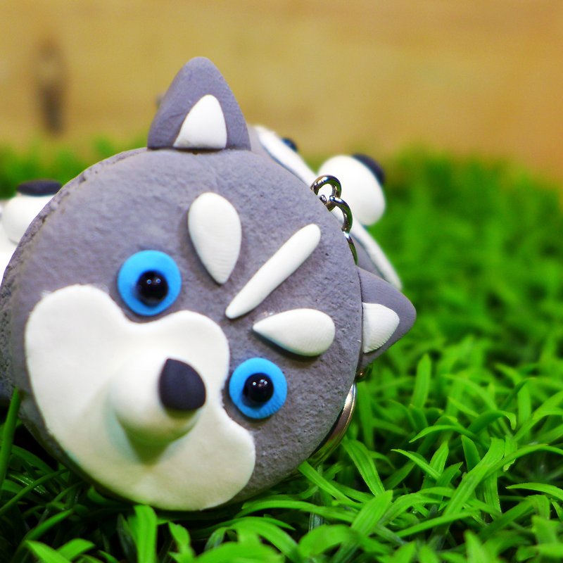 【Saturn Ring】 Petite Planet: Husky (Gray) | Light Earth. Water repellent. Can change necklace / magnet / pin - Keychains - Clay Gray