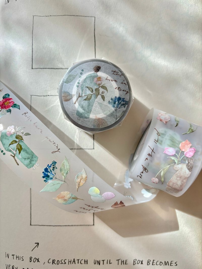 mini girl_02 / 3.5cmマットPETテープ - マスキングテープ・PET テープ - プラスチック 