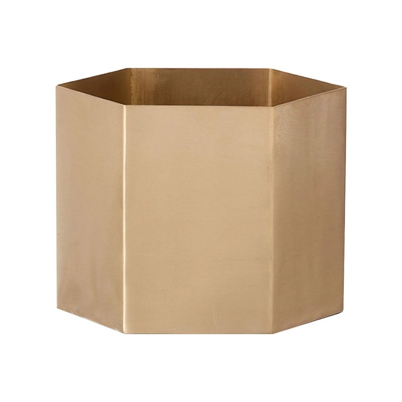 Hexagonal storage tube / extra large - Storage - Copper & Brass Gold