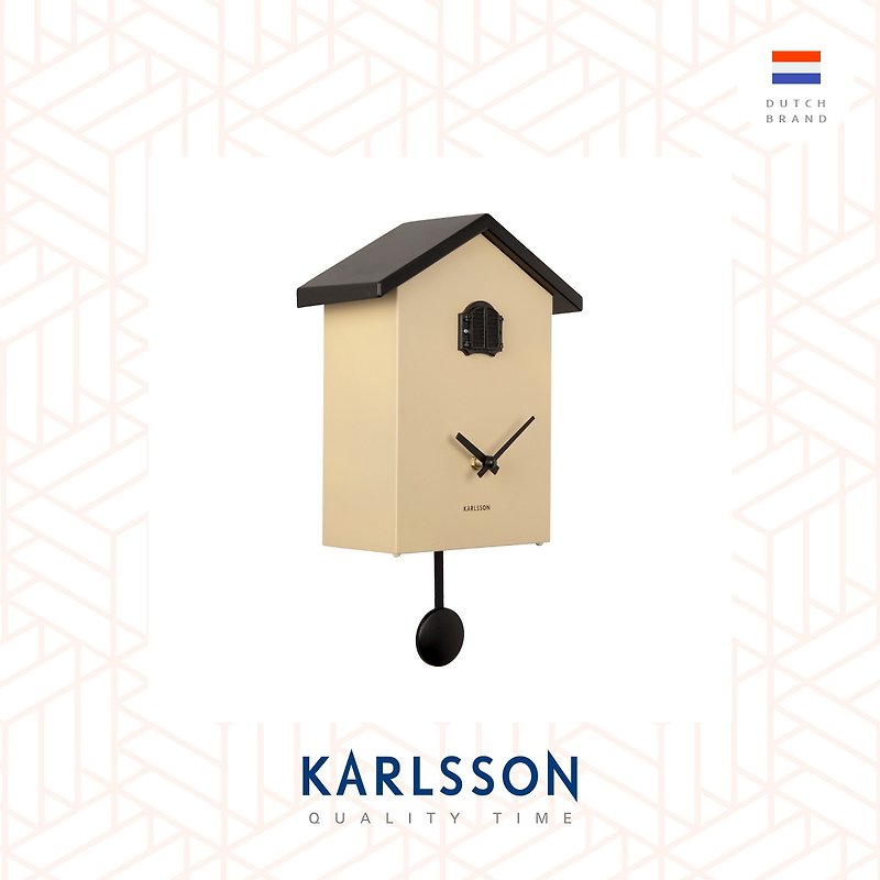 荷蘭Karlsson, Traditional Cuckoo黃色搖擺布谷鳥掛鐘(整點報時) - 時鐘/鬧鐘 - 塑膠 橘色