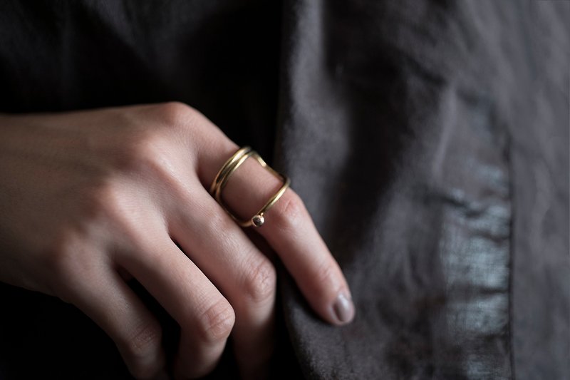 四種戴法戒指 - 黃銅 / 925銀 - 戒指 - 其他材質 灰色