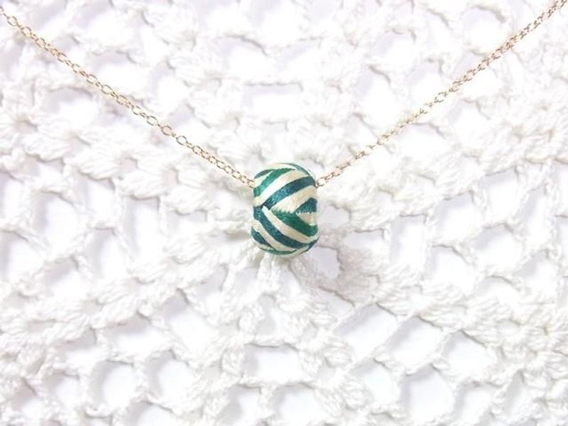 yubinuki_necklace - 項鍊 - 絲．絹 綠色