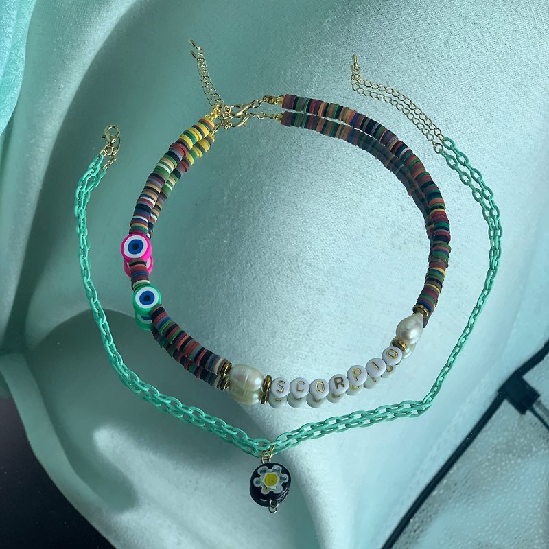 Zodiac sign: Scopio beaded necklace - 項鍊 - 珍珠 多色