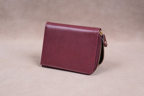 riobrenn Zipper Wallet / Coin Wallet / Italy calf Leather(Marsala)