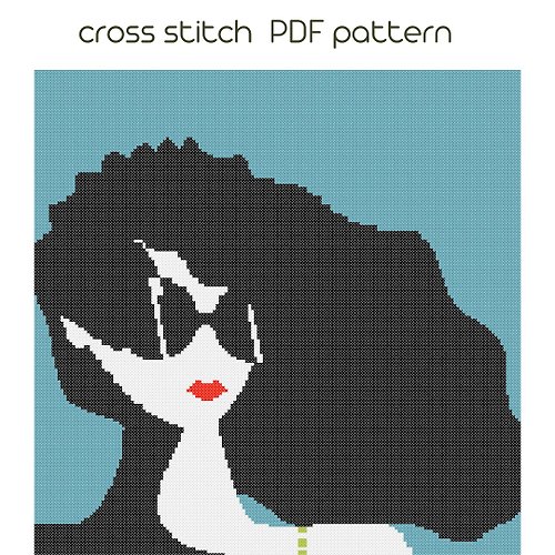NaraXstitch patterns 十字繡圖案 Pop art cross stitch pattern, Modern embroidery, Instant download /27/