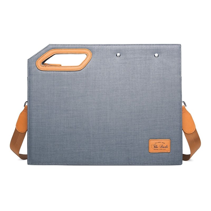 Square Clutch Briefcase Lightweight Personality Design Fashionista - Light Gray - กระเป๋าคลัทช์ - วัสดุอื่นๆ สีเทา