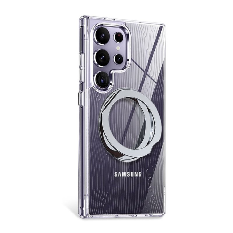 SamsungS25/S24/A56/Flip7浮雕感軍規360旋轉磁吸立架手機殼-木紋 - 手機殼/手機套 - 其他材質 多色