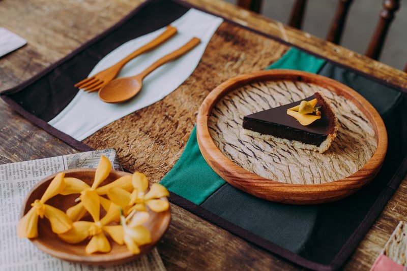 Mulberry Bark Patchwork Dining Table Mat Dining Table Design Green Home Natural System - ผ้ารองโต๊ะ/ของตกแต่ง - ผ้าฝ้าย/ผ้าลินิน สีเขียว