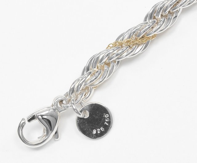 日本直送】ティファニー ブレスレット ツイスト シルバー925 K18YG