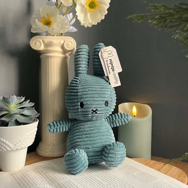 BON TON TOYS Miffy corduroy stuffed doll 23CM-green - ตุ๊กตา - เส้นใยสังเคราะห์ สีเขียว