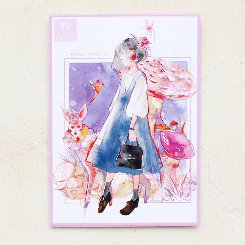 Alice Hobbey Double-sided Watercolor Illustration Postcard Postcard - Cards & Postcards - Paper Multicolor