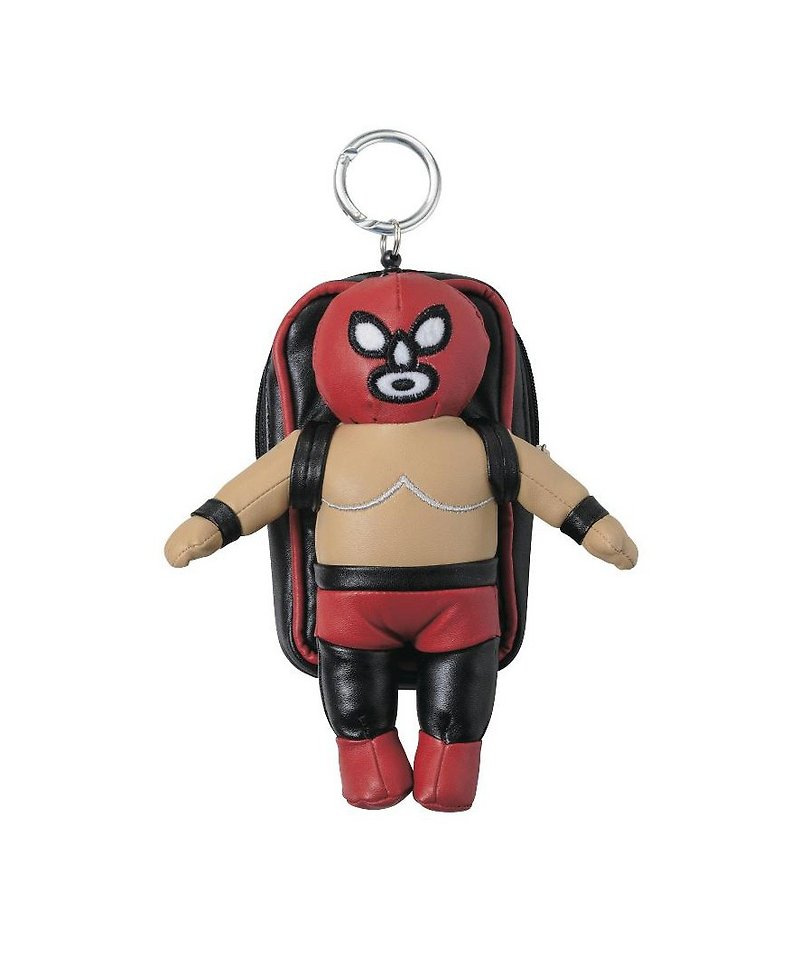 SUSS-日本Magnets蒙面摔角手系列筋肉人背包收納包/卡片夾(紅面) - 證件套/識別證套 - 塑膠 紅色