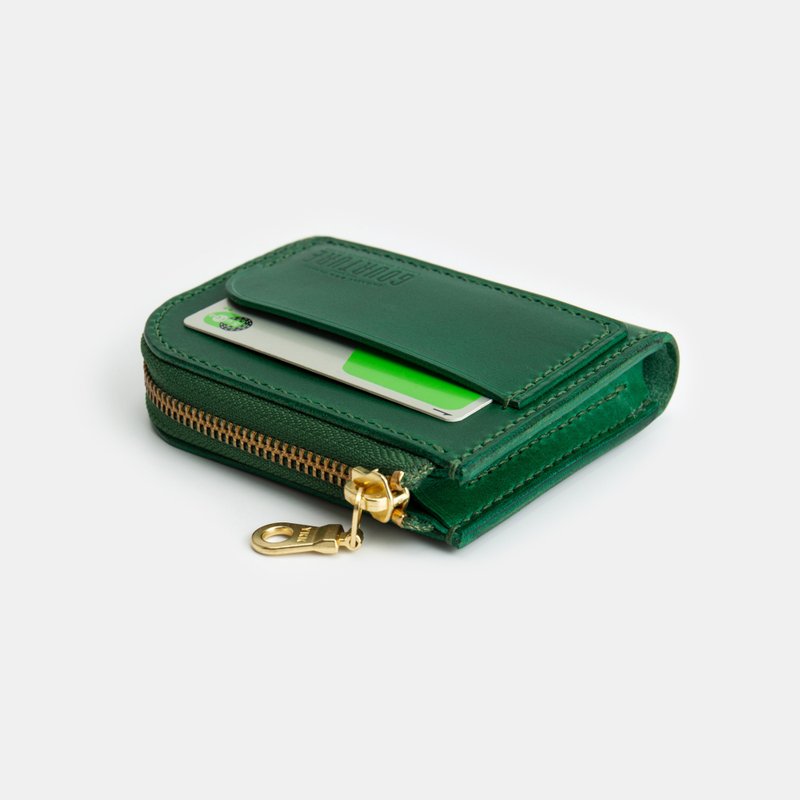 GOURTURE - L-shaped zipper wallet/zipper wallet [Pine Green] - Wallets - Genuine Leather Green