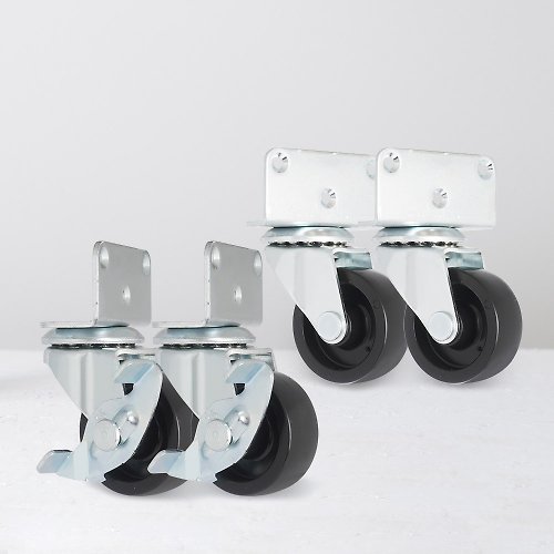 AXL_Global AXL 40mmL型四角板PP輪 可用於嬰兒床或花架(2活動輪2剎車輪)