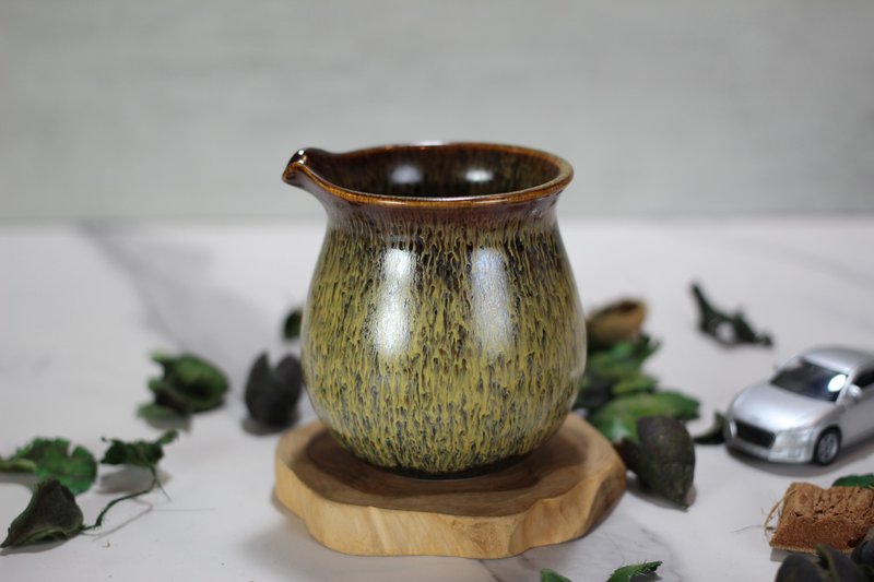 【送禮好物】200ml 天目釉 無把茶海 公道杯 鶯歌葉敏祥作 - 茶壺/茶杯/茶具 - 瓷 