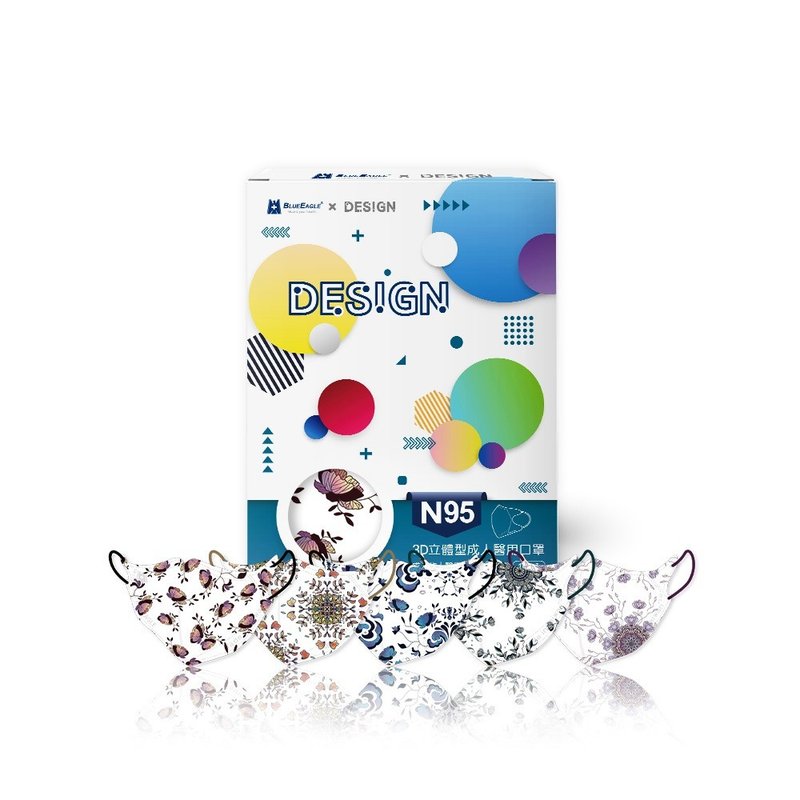 Blue Eagle N95 3D Adult Medical Face Mask | The baroque series Mix 10 pack - หน้ากาก - วัสดุอื่นๆ ขาว