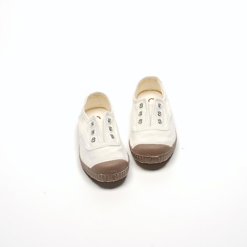 CIENTA 西班牙帆布鞋 西班牙帆布鞋 CIENTA M70997 05 白色 咖啡底 經典布料 童鞋