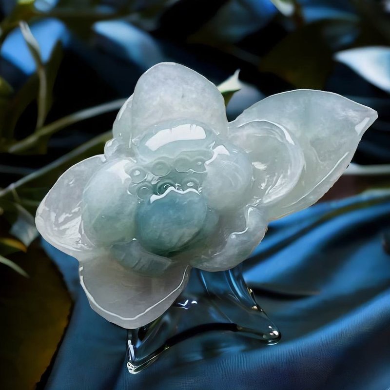 冰種飄花翡翠巧雕蓮花 |  裸石 | 天然緬甸玉A貨翡翠 | 送禮 - 金工/飾品 - 玉石 多色
