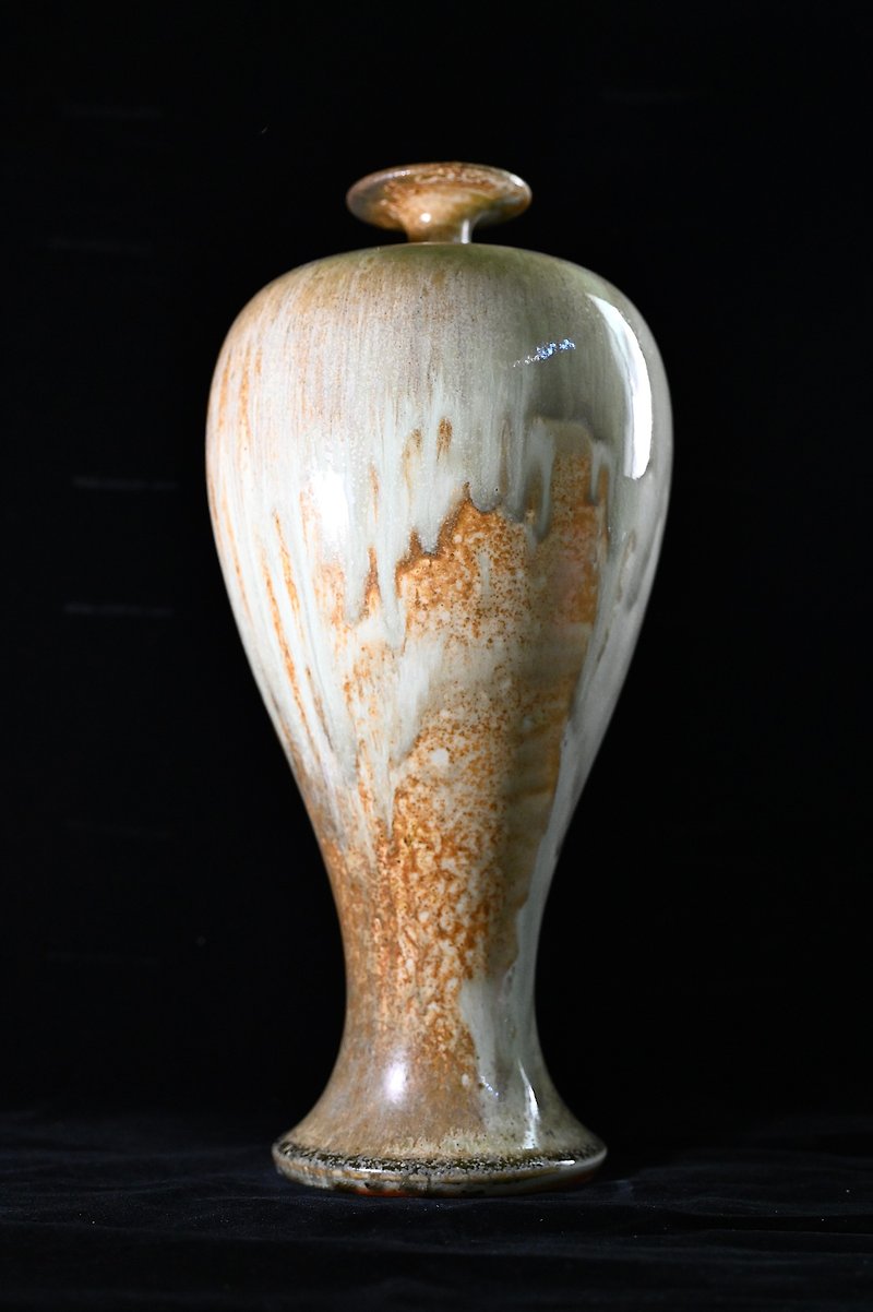 Handmade wood fired glazed flower vessel-Meiping NT23 - Pottery & Ceramics - Other Materials 