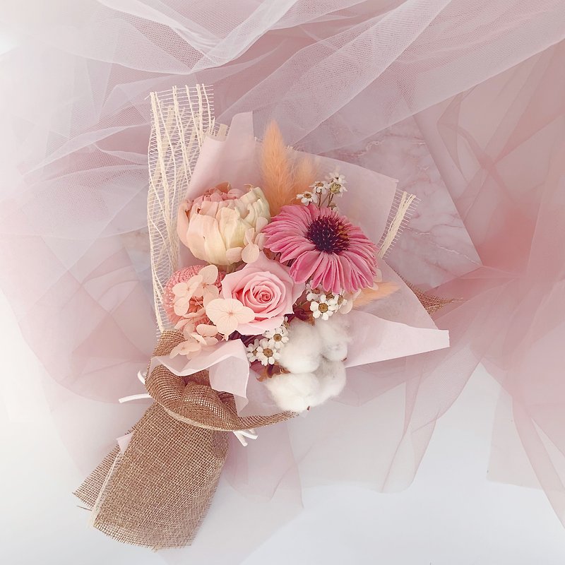 Korean ins pink bouquet│ immortal flowers│ dry flowers│ custom bouquets - ช่อดอกไม้แห้ง - พืช/ดอกไม้ สึชมพู