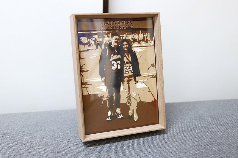 Portrait Paper Carving Card (Multi-layer - Photo Frame) Customized Gift (Birthday/Wedding) - Picture Frames - Paper 