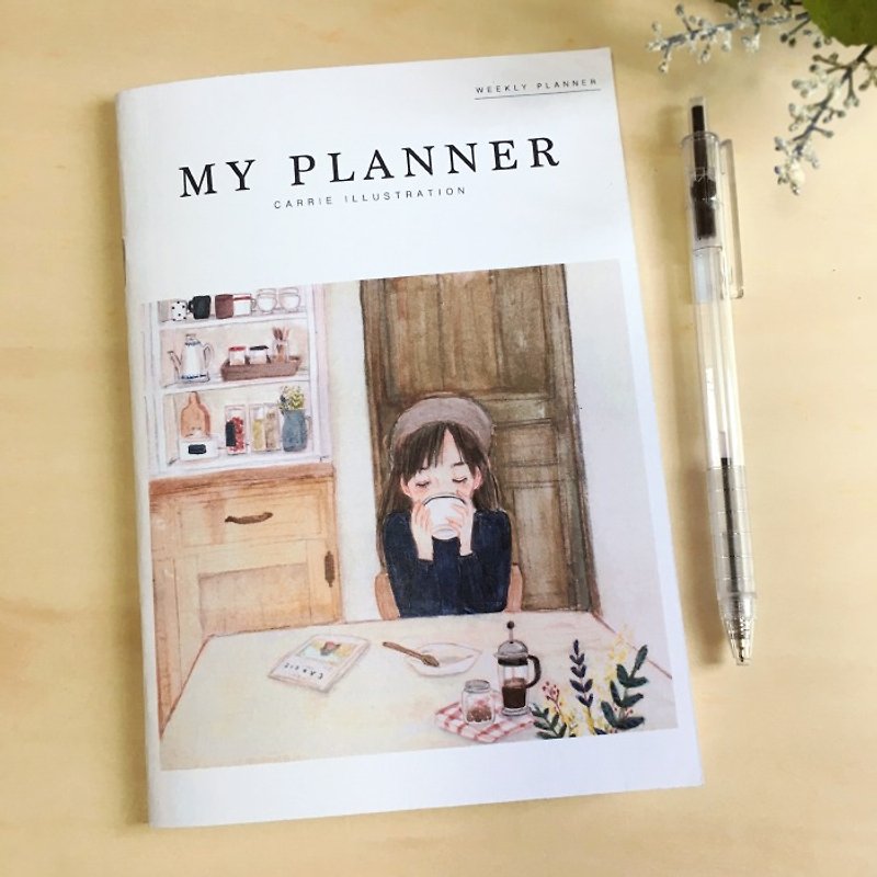 【Carrie】Weekly Planner Book / - สมุดบันทึก/สมุดปฏิทิน - กระดาษ ขาว