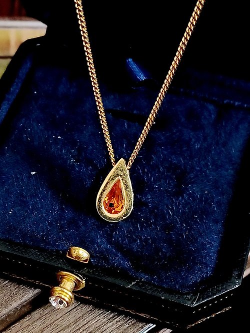 老時光製造所 vintage jewelry AVON 古董生日石系列 黃水晶 項鍊
