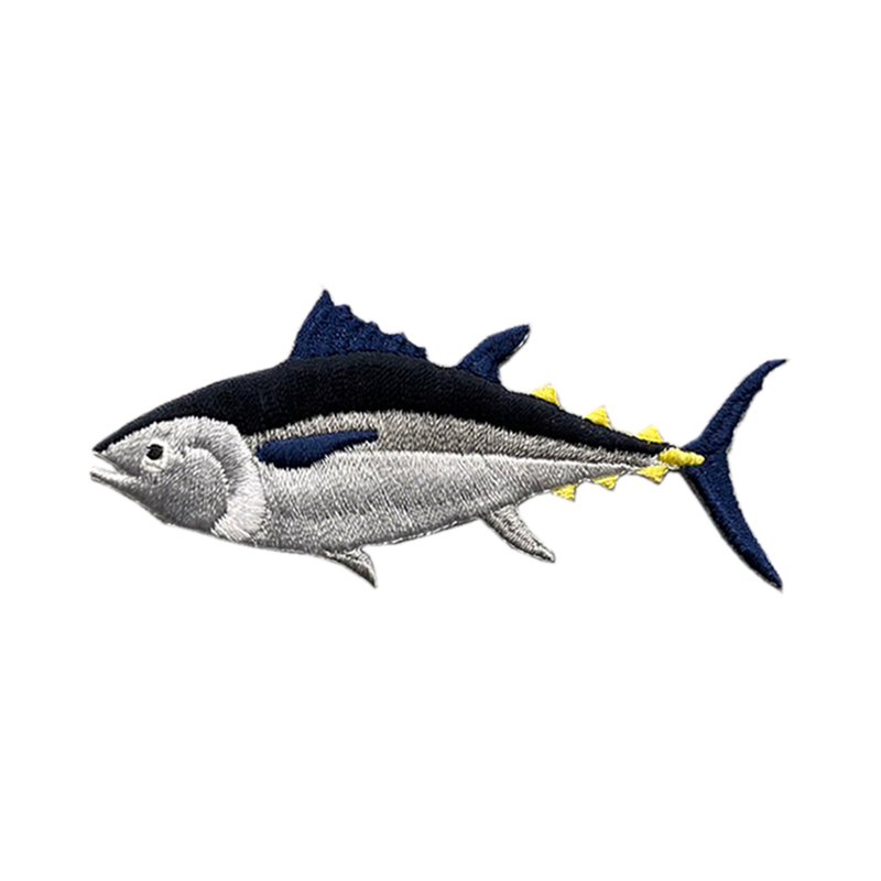 Endangered Animals Iron-On Embroidery/Southern Bluefin Tuna - เข็มกลัด/พิน - งานปัก 