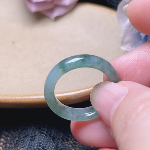 瓔珞珠寶盒 E.L.Jewelry Box 【求‧緣】冰飄花翡翠戒指戒圈 | 國際12.5圍| 天然緬甸玉翡翠A貨
