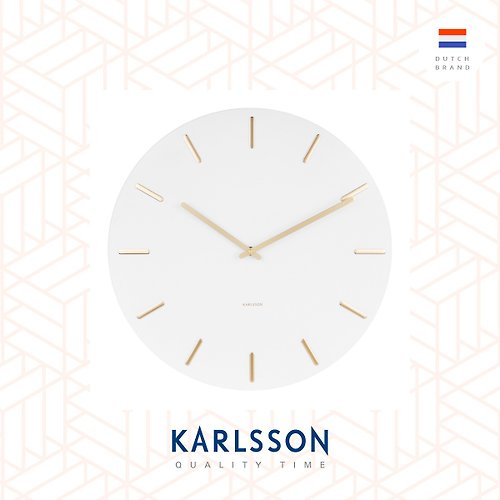 Ur Lifestyle 荷蘭Karlsson Wall clock 45cm Charm white 白色配金色刻度掛鐘