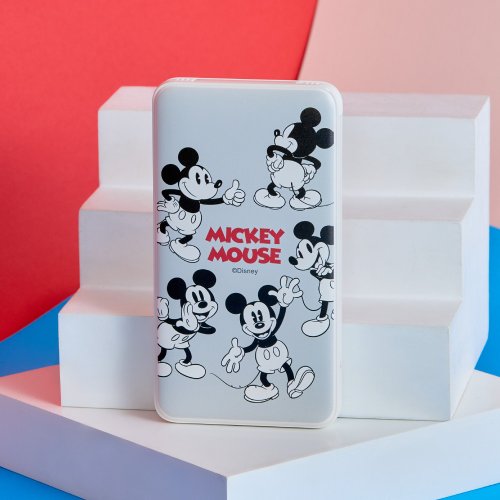 TOYSELECT Disney經典米奇款黑白繞圈圈雙線快充10000mAh行動電源