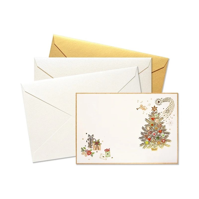 メリークリスマス 金 / 留言卡套裝 聖誕節 - 卡片/明信片 - 紙 