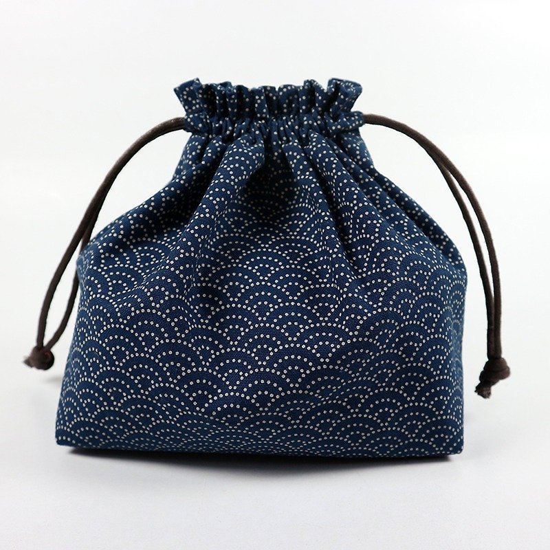 Bundle lunch bag Clutch bag - Qinghai wave - Clutch Bags - Cotton & Hemp Blue