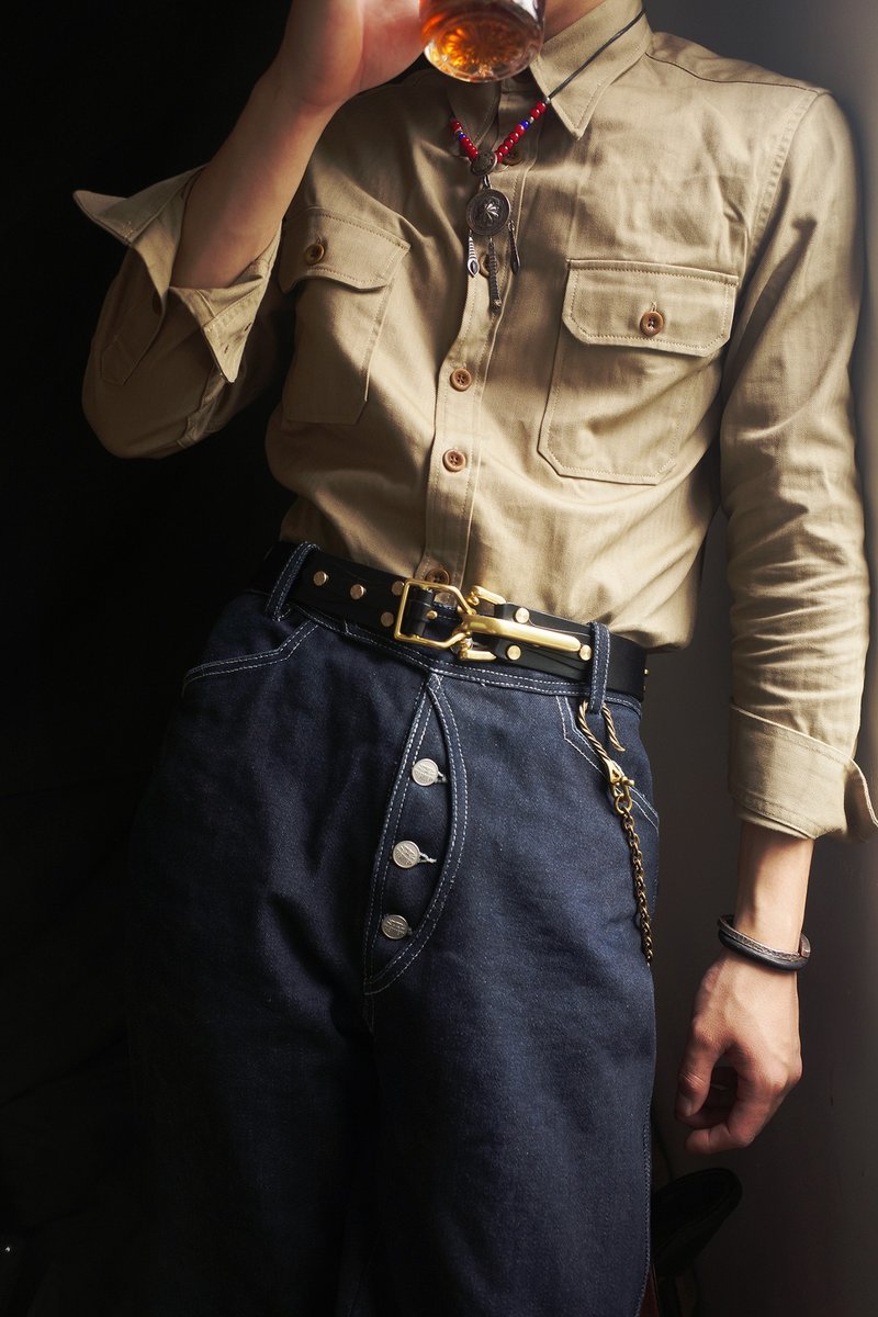 Vintage Littleton Cavalry Belt - เข็มขัด - หนังแท้ หลากหลายสี