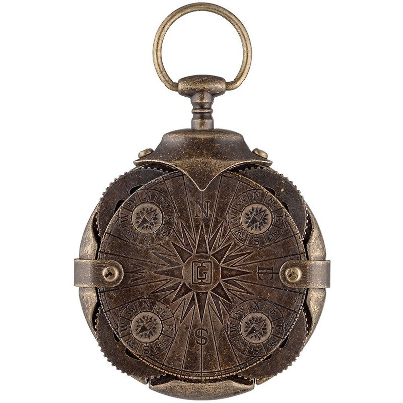 【Limited Time Offer - 20% OFF】16GB Cryptex Round Lock Compass USB Antique Gold - USB Flash Drives - Other Metals Brown
