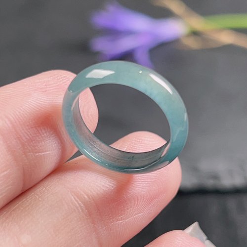 瓔珞珠寶盒 E.L.Jewelry Box 【求‧緣】冰種藍水翡翠戒指戒圈 | 國際8.5圍 | 天然翡翠A貨