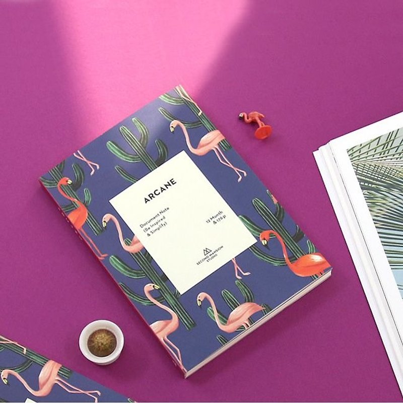 Knock - Korean Hand Calendar - Rainforest Zhou Zhi (Calendar) -04 Honghe Flamingo, PLD65034 - สมุดบันทึก/สมุดปฏิทิน - กระดาษ สีน้ำเงิน