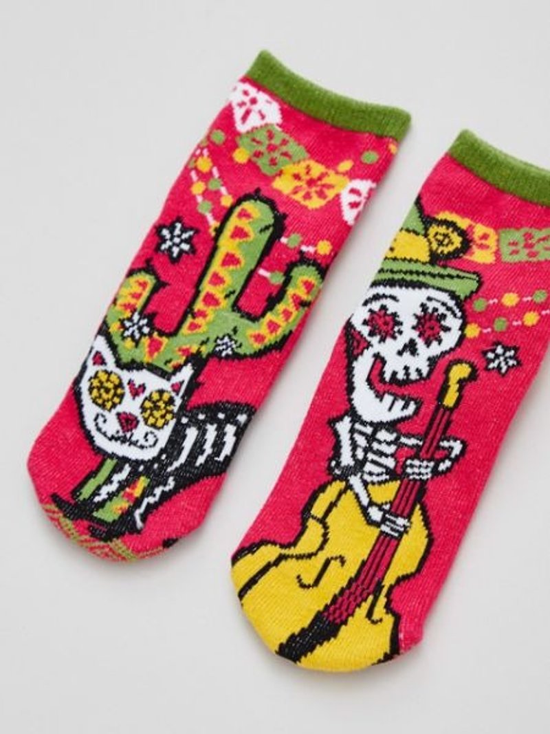 【Pre-Order】 ✱ Mexican Skull and Sun Alpaca Socks ✱ CISP8102 15cm - Other - Other Materials Multicolor