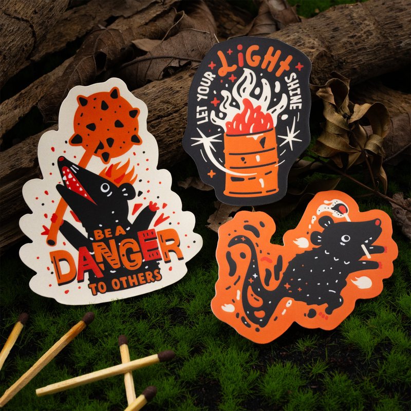 Imp Possum Sticker Pack Season 5 | Waterproof vinyl stickers - 貼紙 - 其他材質 橘色