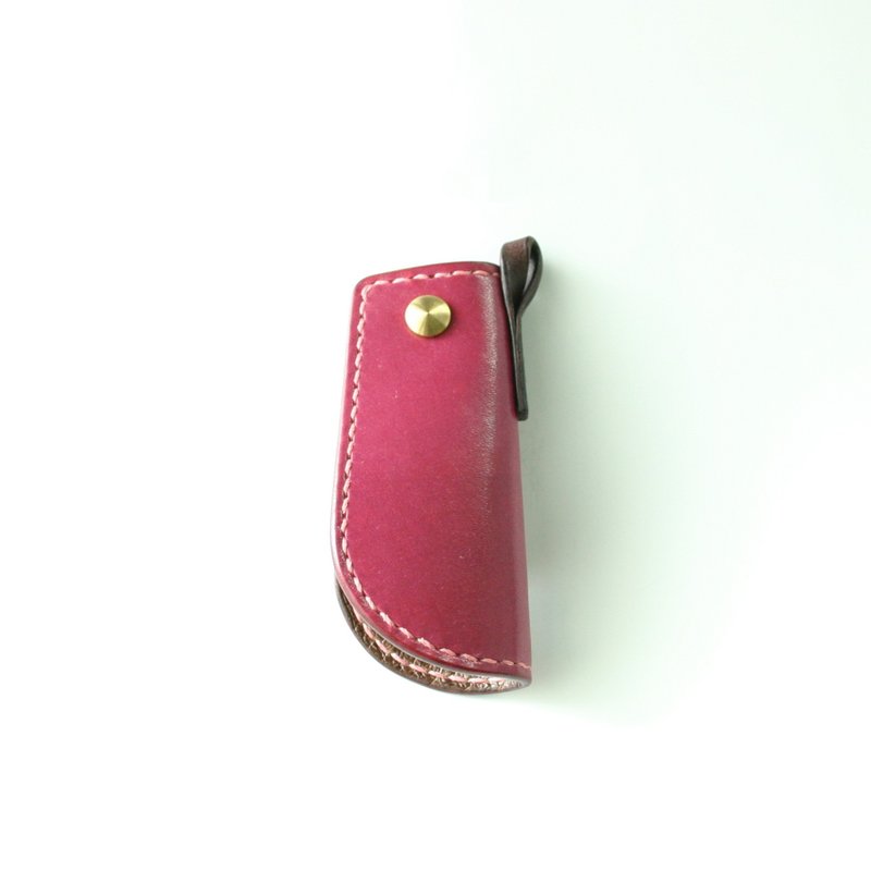 Key Slider for 2-3 keys, Wine Red - Other - Genuine Leather Pink